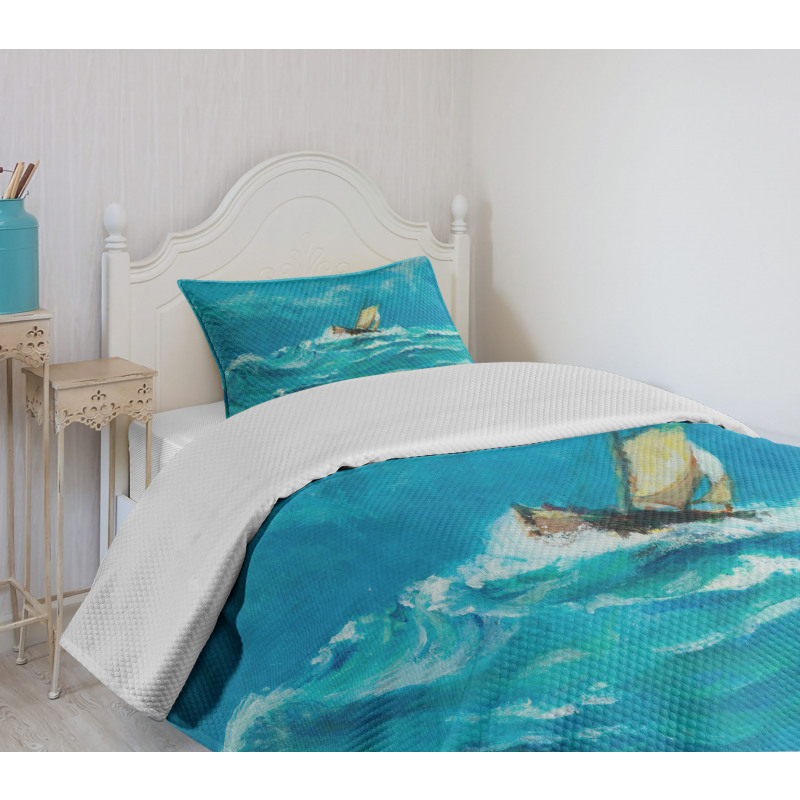 Sail in Stormy Weather Bedspread Set