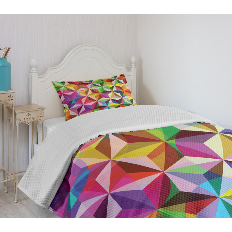 Sixties Rainbow Cubes Bedspread Set