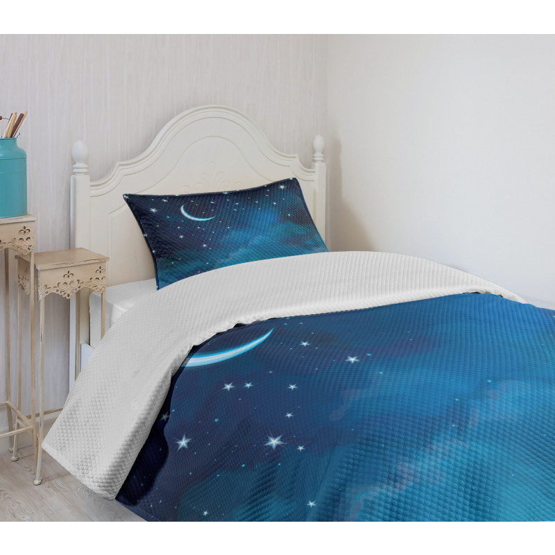 Watercolor Night Sky Bedspread Set