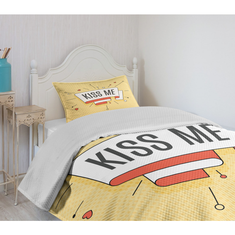 Retro Love Message Bedspread Set