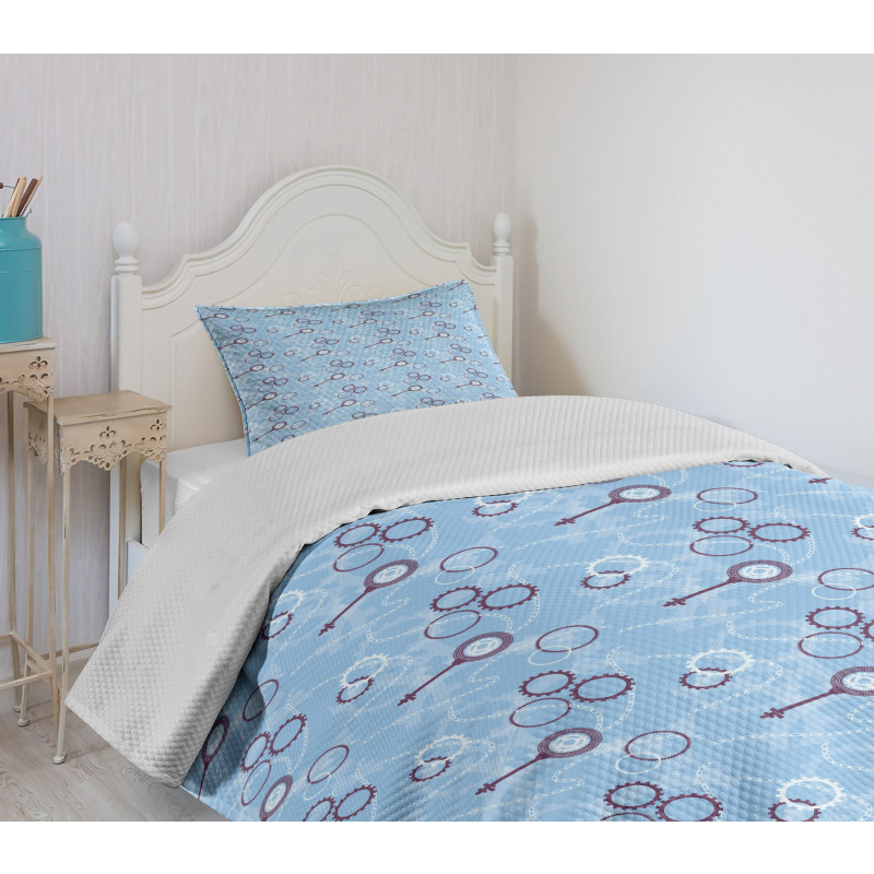 Keys Gears and Chains Bedspread Set