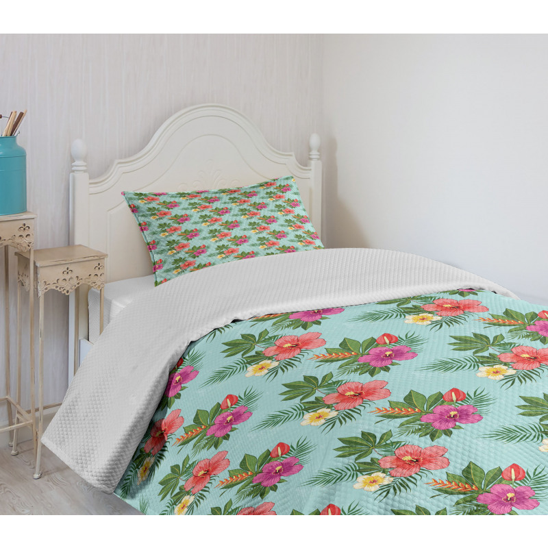 Blooming Hibiscuses Bedspread Set