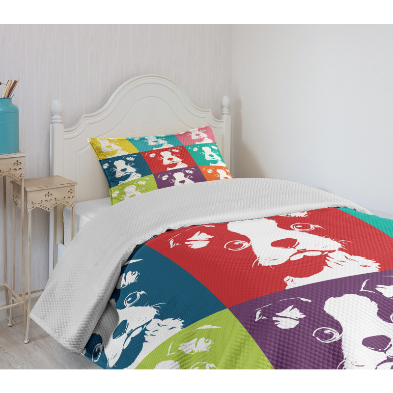 Pop Art Dogs Bedspread Set