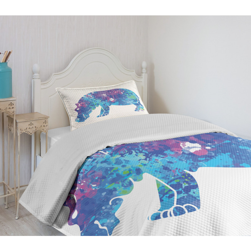 Colorful Silhouette Form Bedspread Set