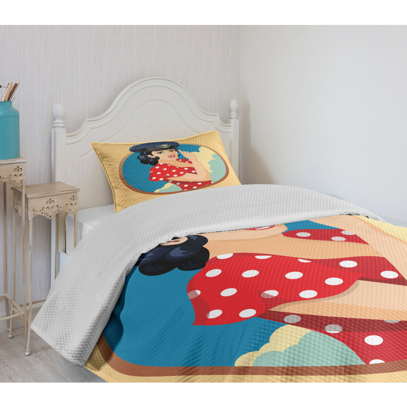 Pilot Captain Hat Bedspread Set