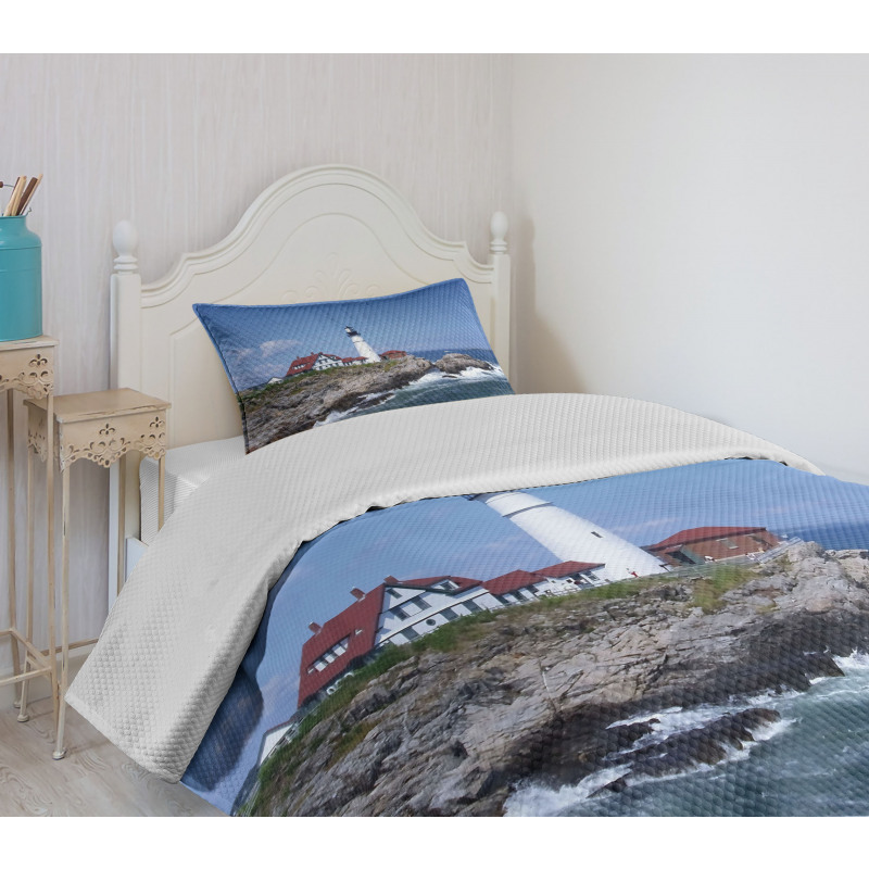 Lighthouse House on Rock Bedspread Set