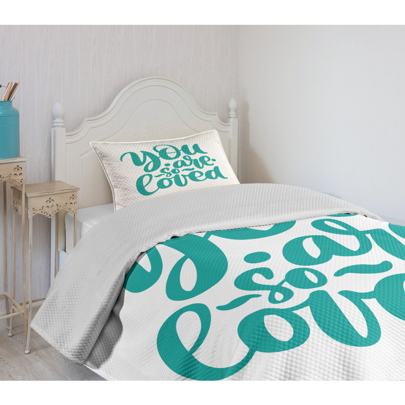 You Are Loved Valentines Bedspread Set