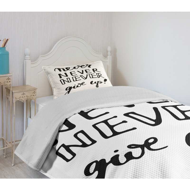 Never Give up Motivation Bedspread Set