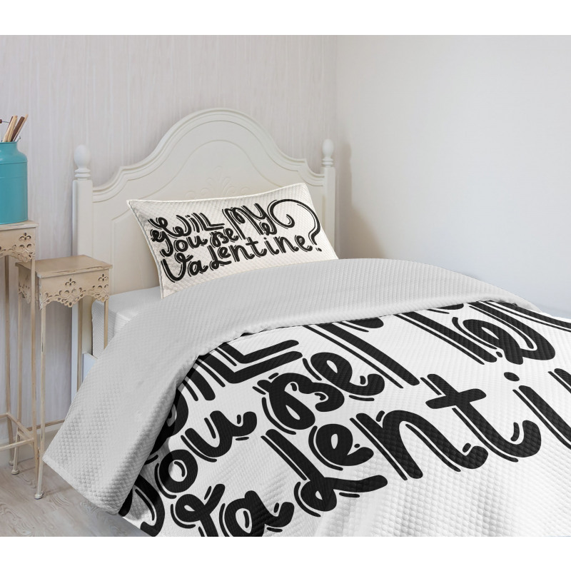 Romantic Love Message Bedspread Set