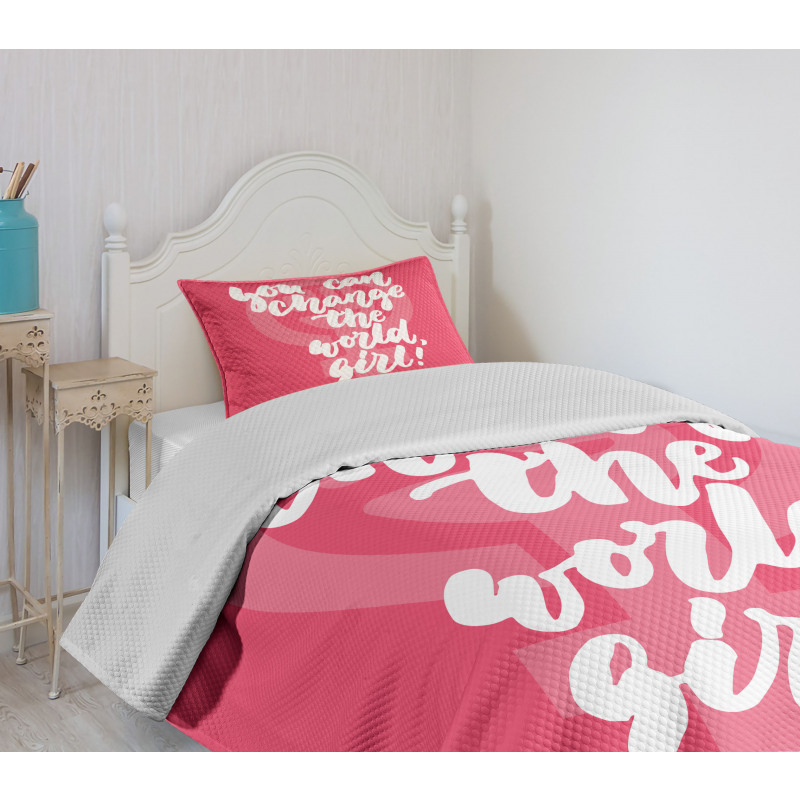 Girl Change the World Bedspread Set