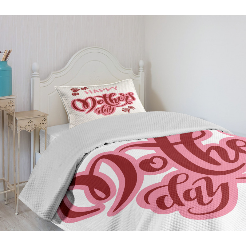 Happy Mothers Day Roses Bedspread Set