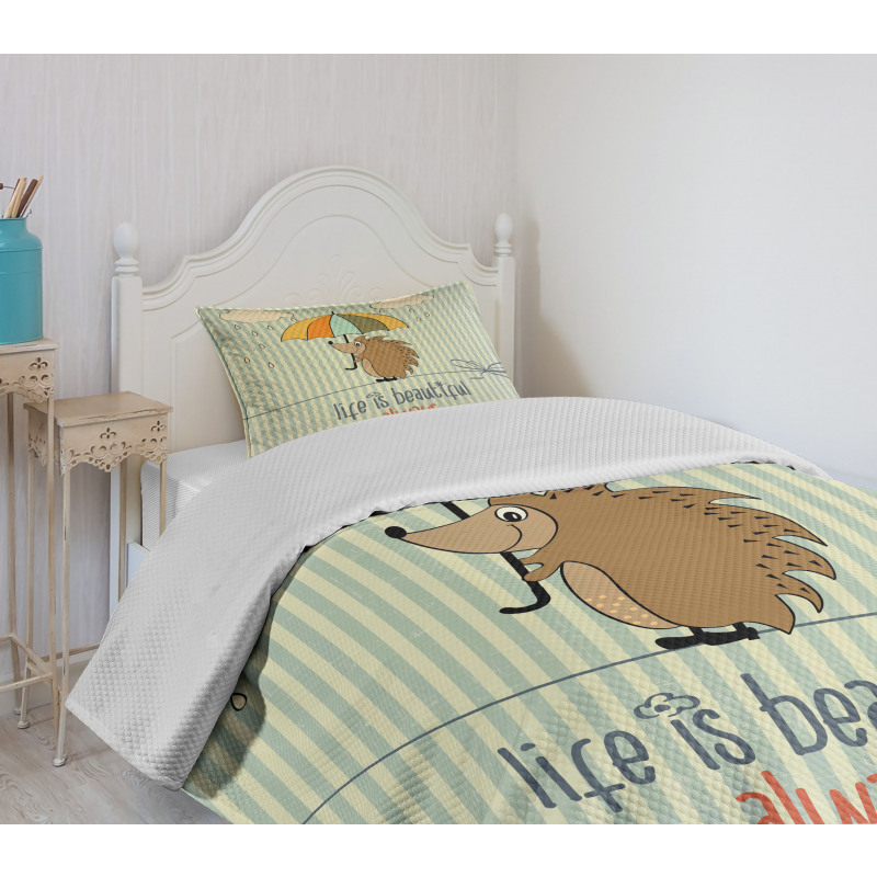 Tightrope Walker Hedgehog Bedspread Set