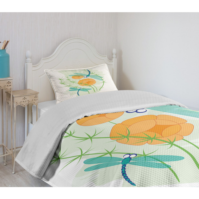 Colorful Nature Bugs Bedspread Set
