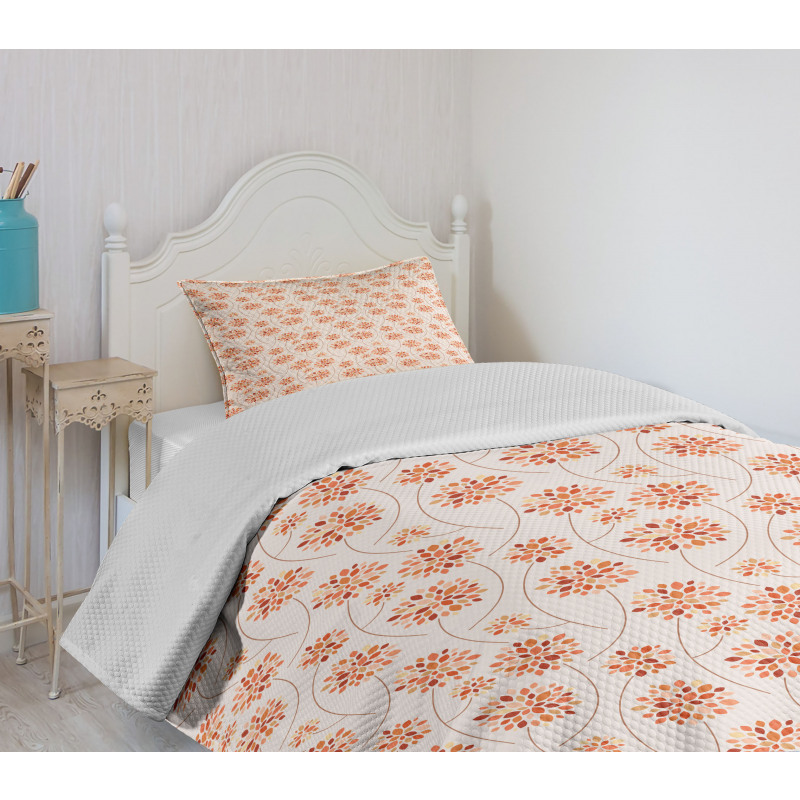 Abstract Flowers Pastel Bedspread Set