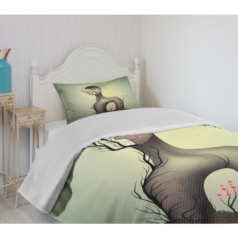 Surrealist Woman Shape Bedspread Set