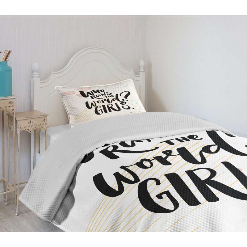 Inspirational Phrase Bedspread Set