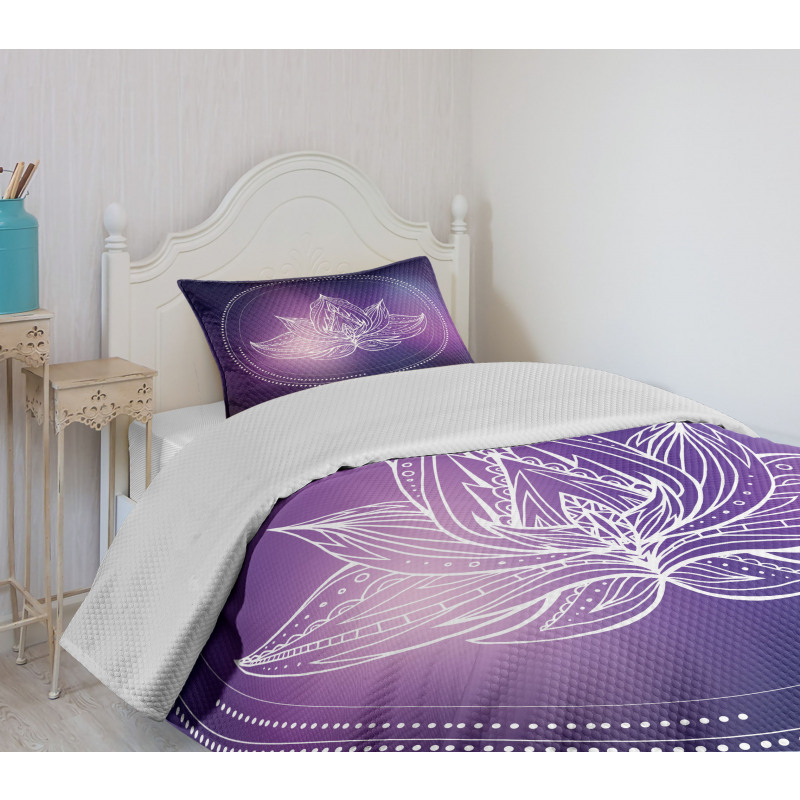 Lotus Flower Space Bedspread Set