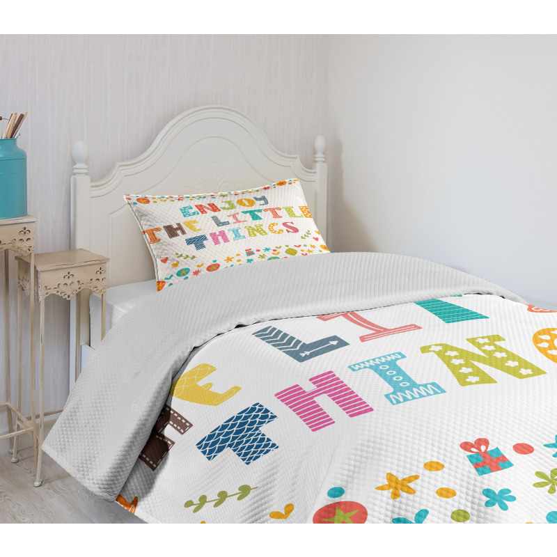 Ornate Colorful Letters Bedspread Set