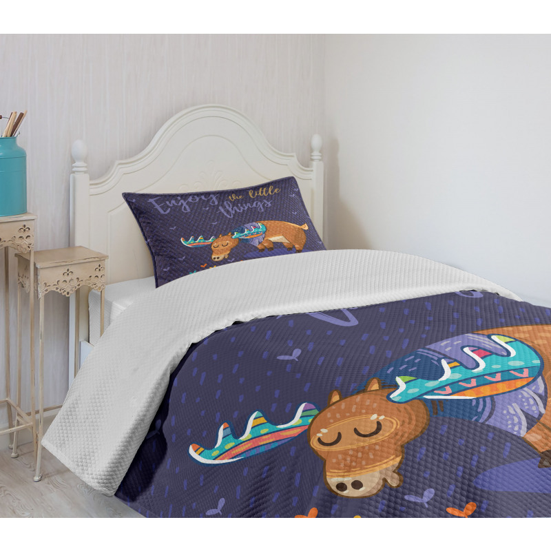 Elk Grazing in the Rain Bedspread Set