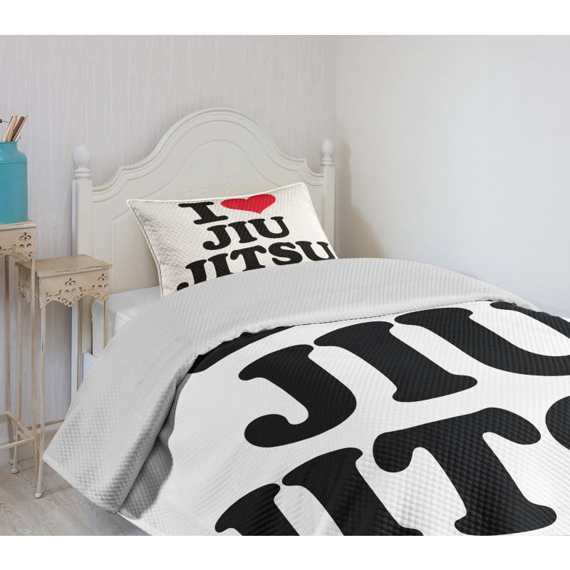 I Love Typography Bedspread Set