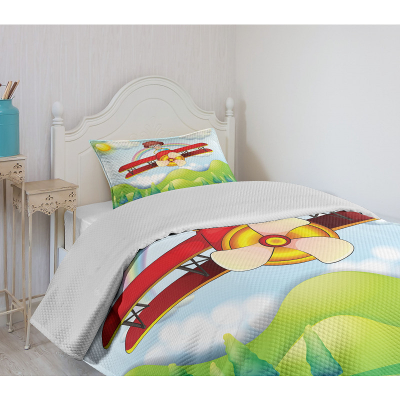 Boy in Sky Sunny Day Bedspread Set