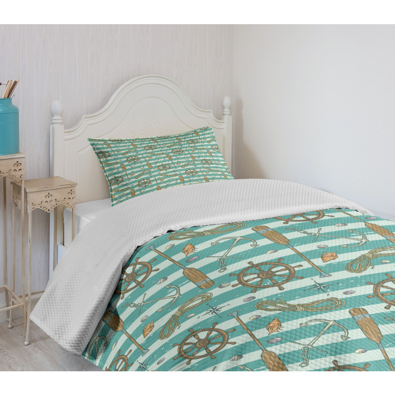 Grungy Nautical Bedspread Set