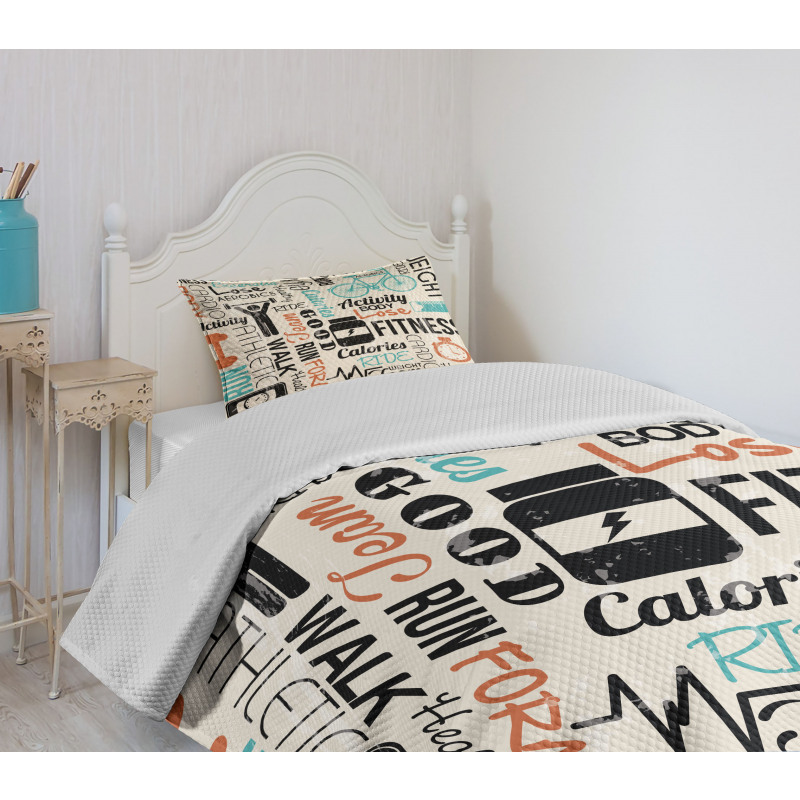 Healthy Life and Sports Bedspread Set