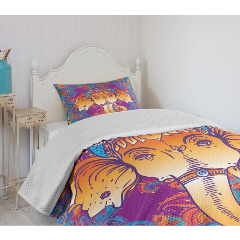 Ornamental Elephant Bedspread Set