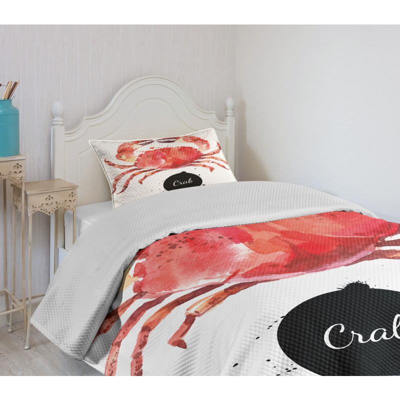 Ink Splatter King Crab Bedspread Set