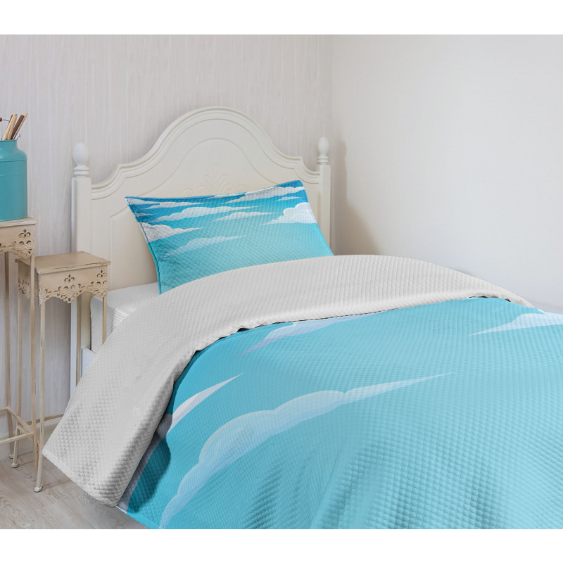 Dispersed Puffy Cumulus Bedspread Set