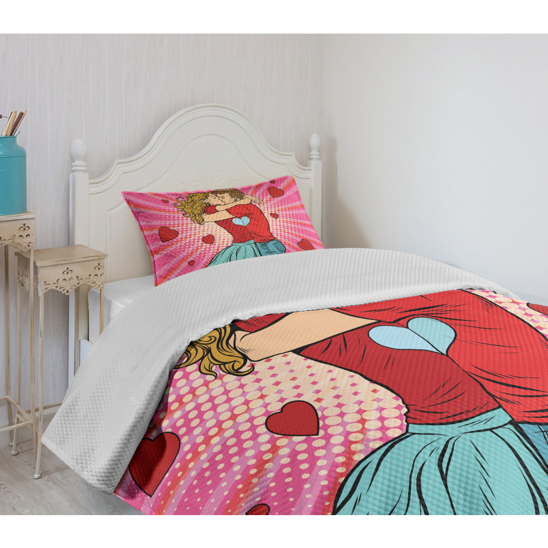 Pop Art Romantic Date Bedspread Set