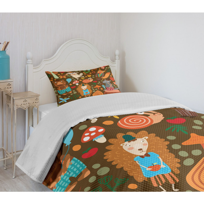 Raccoon and Butterfly Bedspread Set