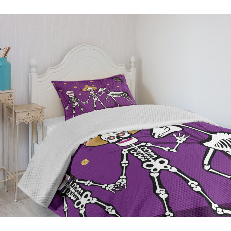 Skeleton Couple Bedspread Set