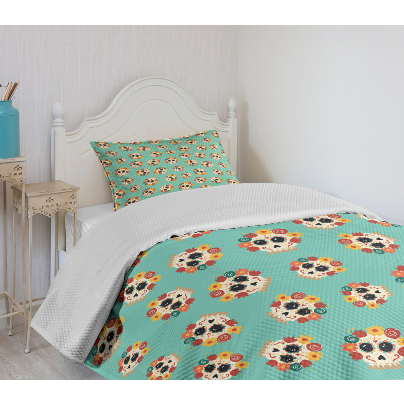 Latin American Skulls Bedspread Set