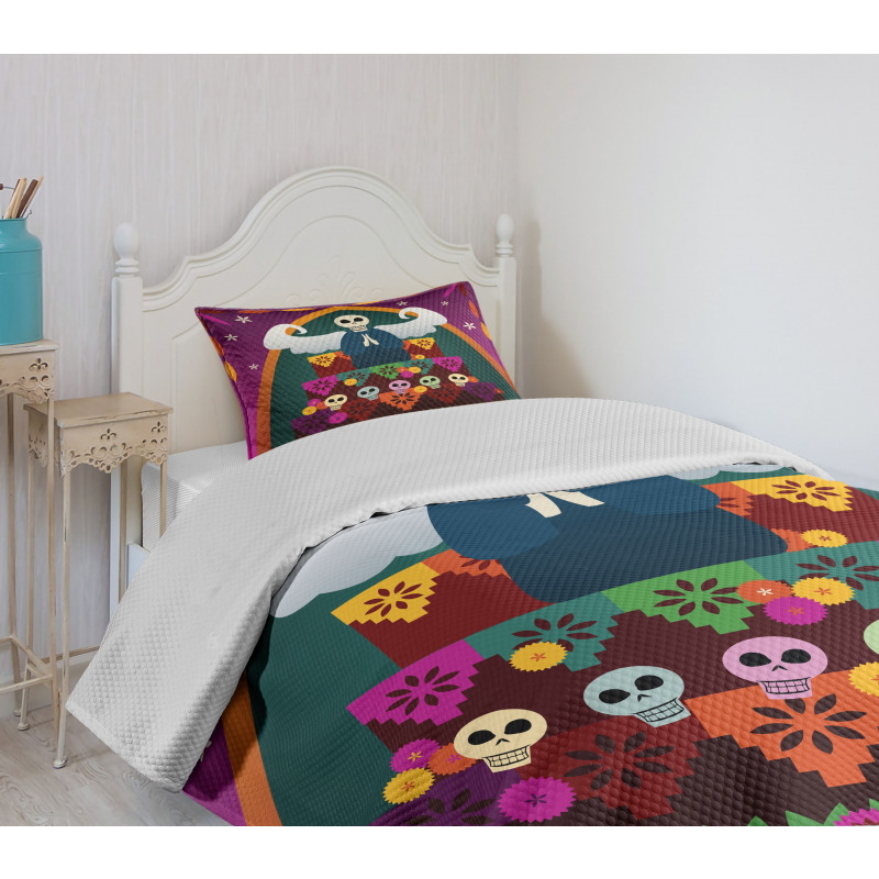 Angel Skull Altar Bedspread Set