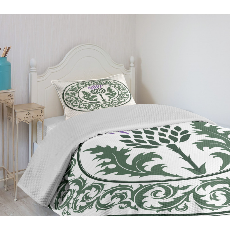 Round Leaf Ornament Bedspread Set