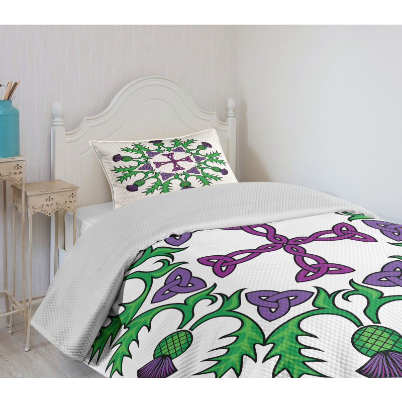 Abstract Thistle Wreath Bedspread Set