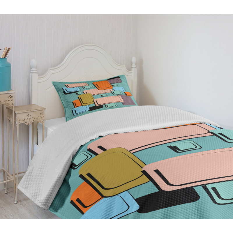 Geometric Rectangle Forms Bedspread Set