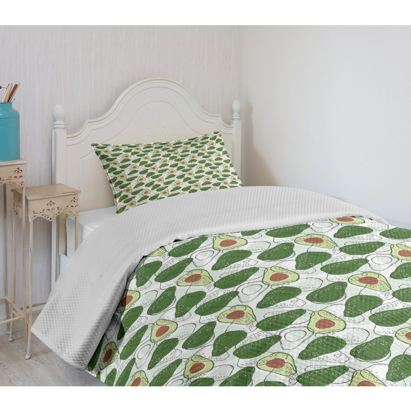 Hand Drawn Exotic Fruit Bedspread Set