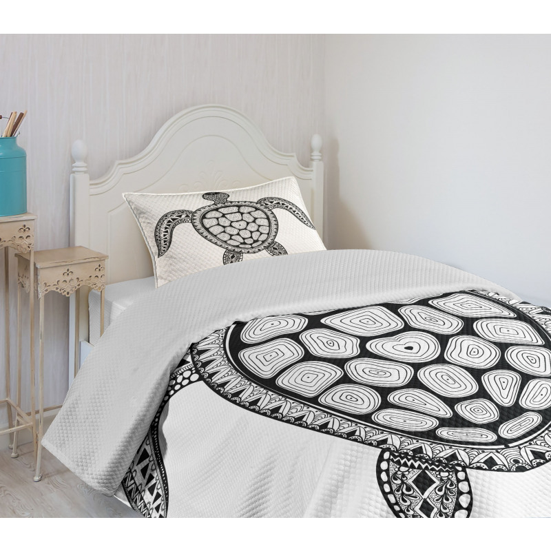 Zentangle Doodle Motifs Bedspread Set