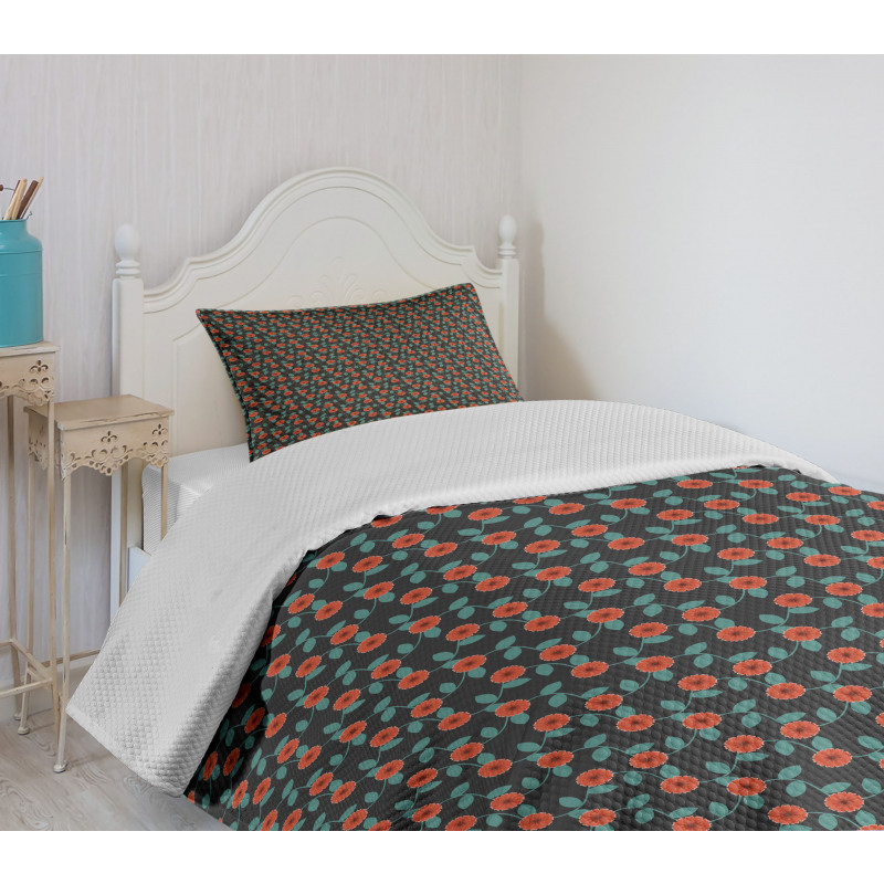 Summer Leafy Stems Foliage Bedspread Set