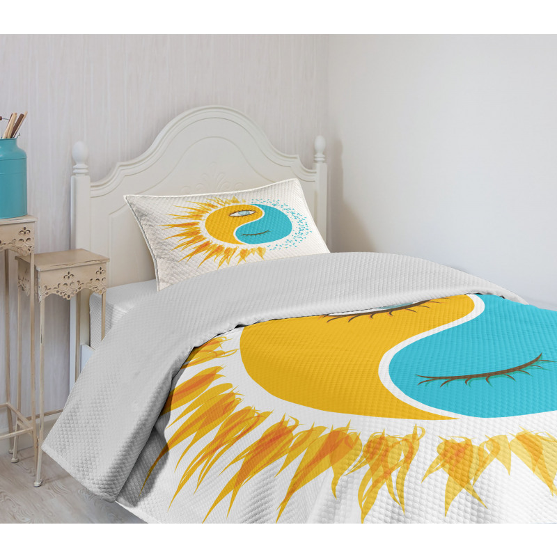 Day and Night Sun Moon Bedspread Set