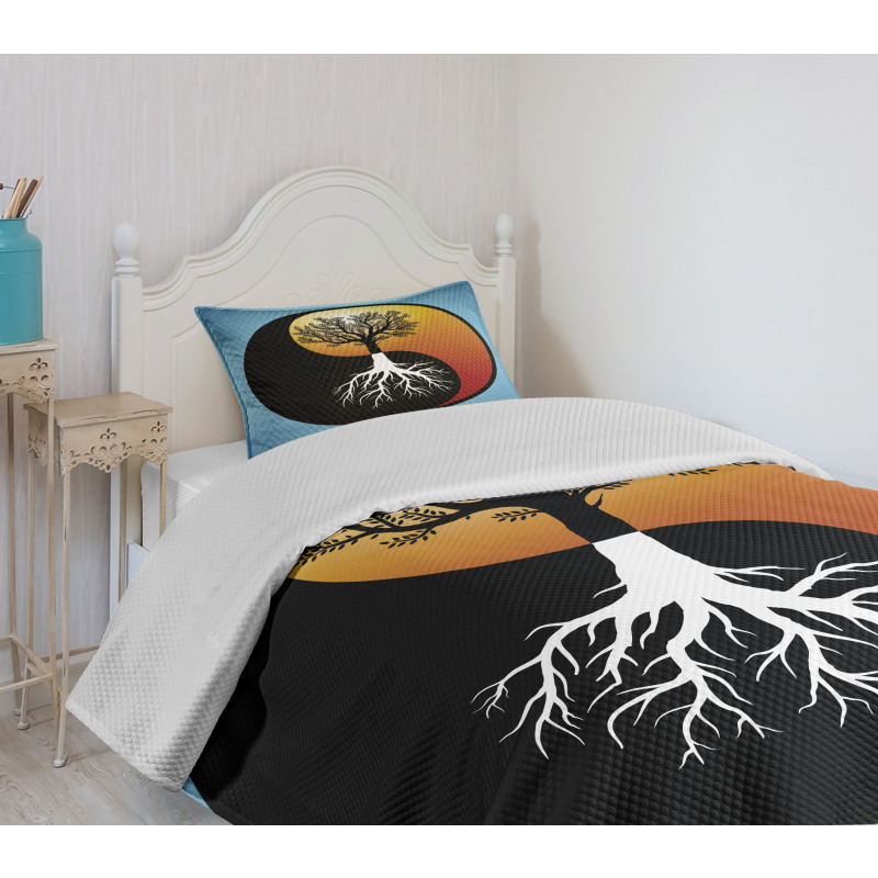 Abstract Tree and Root Bedspread Set