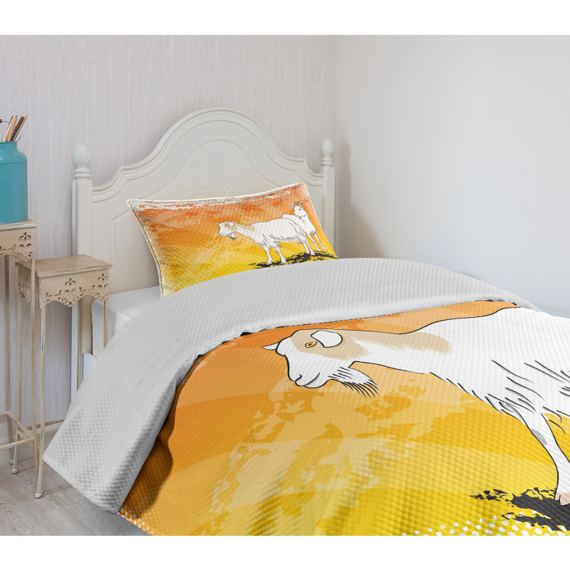 Horned Mammal Animal Ranch Bedspread Set