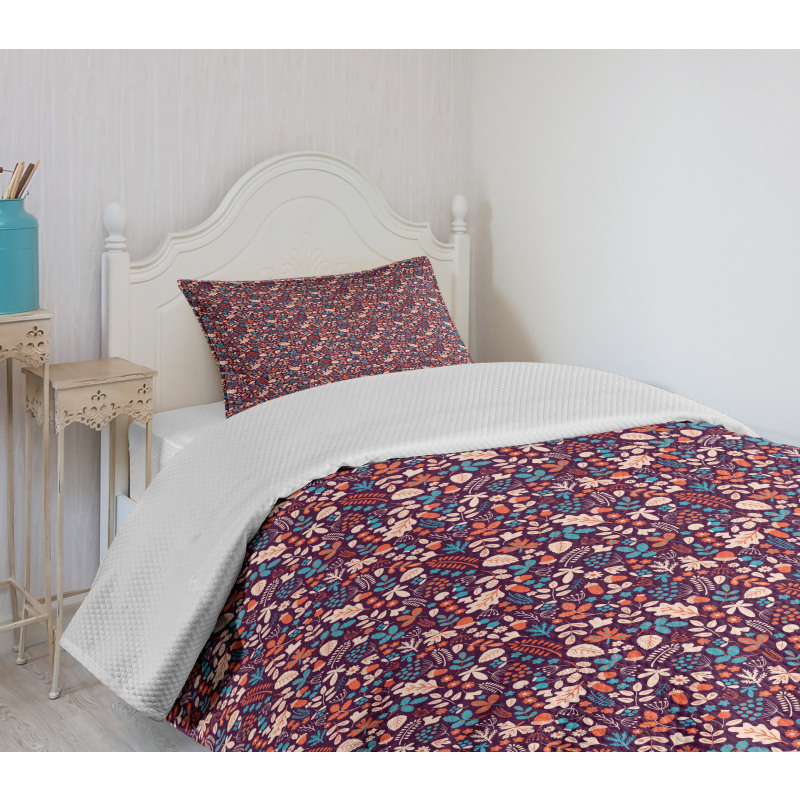 Autumn Leaves Berries Bedspread Set