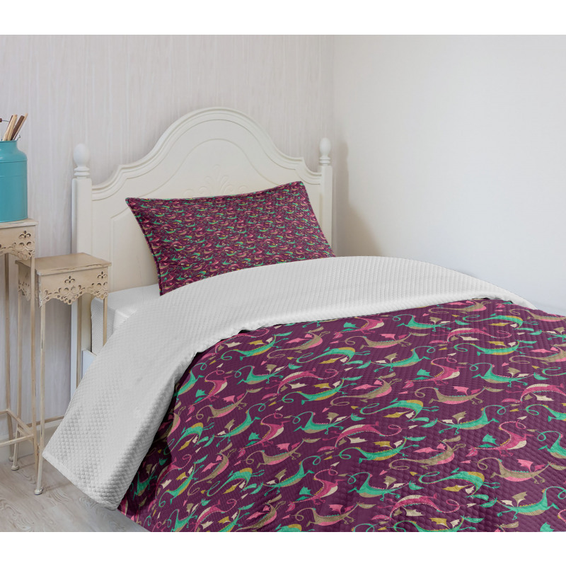 Mythical Funny Animals Bedspread Set