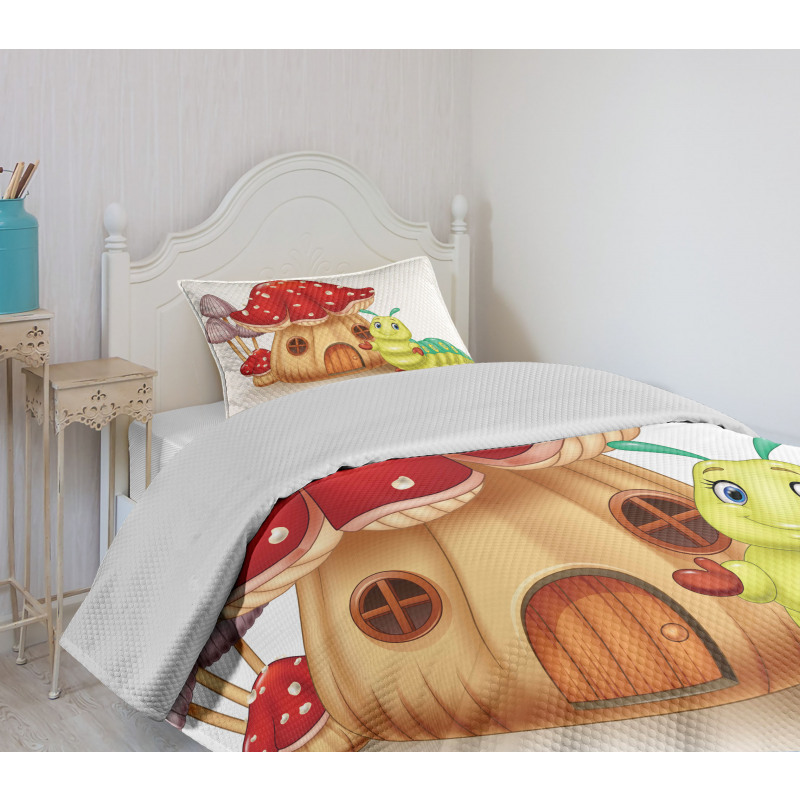 Mushroom House Bug Bedspread Set