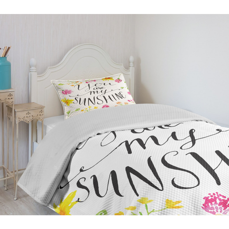 Loving My Sunshine Slogan Bedspread Set