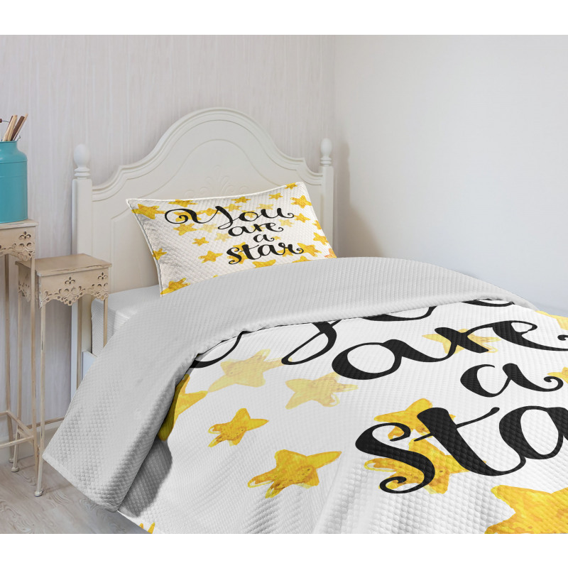 Watercolor Stars Modern Bedspread Set