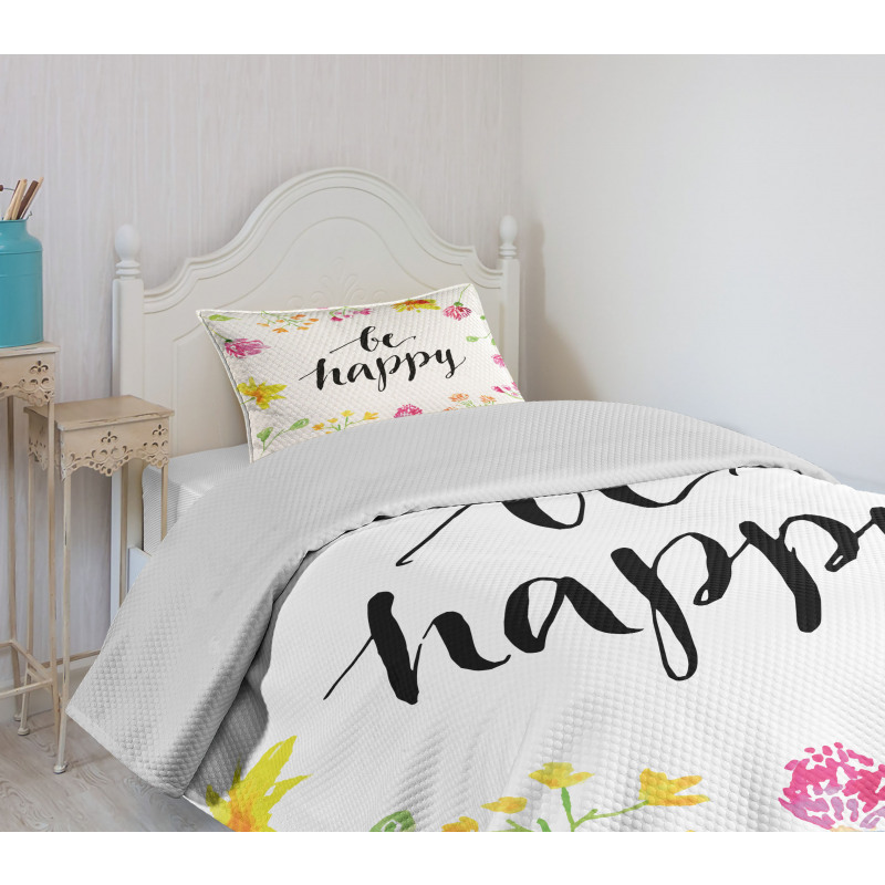 Be Happy Wildflowers Bedspread Set